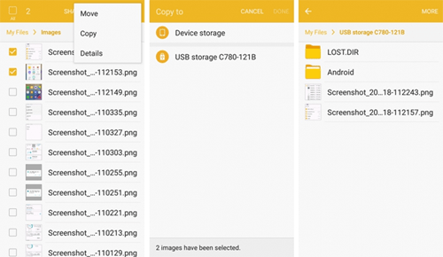 how to transfer photos from android phone to usb flash drive via otg