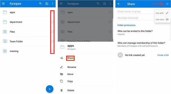 share files on dropbox