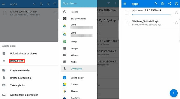 how to sync files from huawei to samsung over dropbox