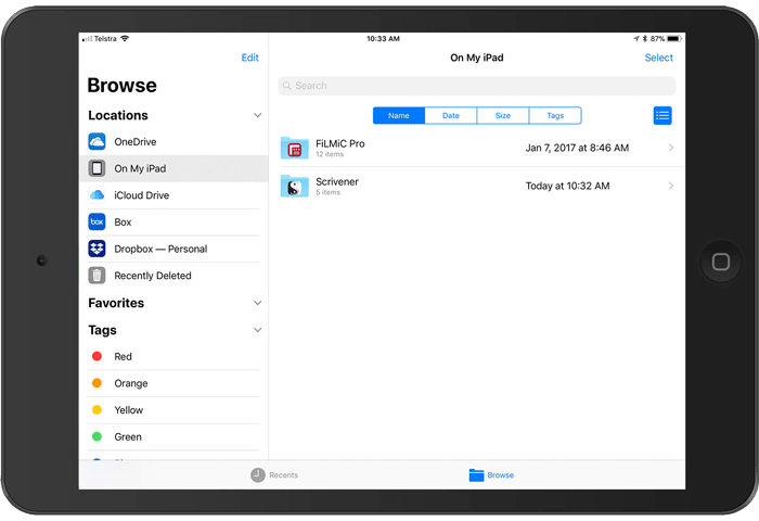 move files to ipad by openning files on ipad
