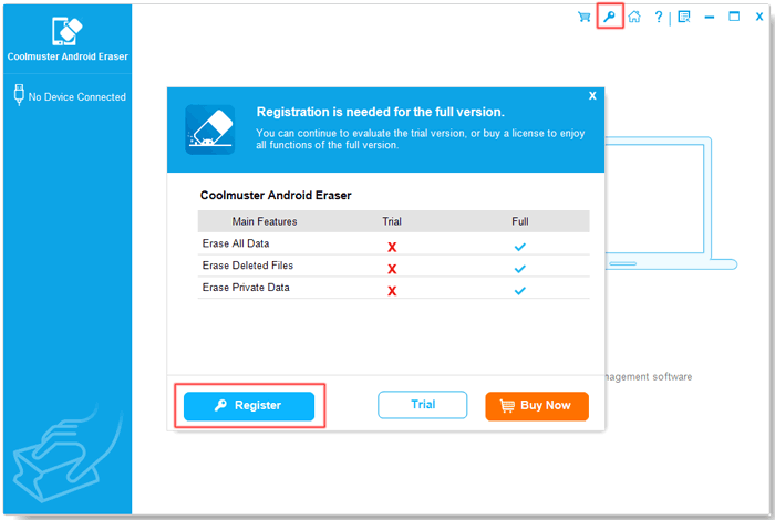 trial and full version of android eraser