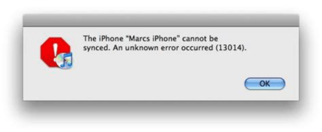 macbook pro itunes error 13014