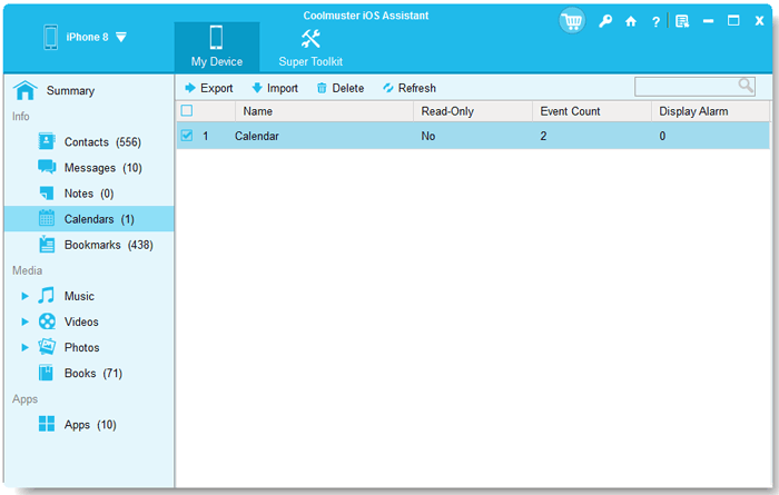 fast export and print calendar from ipad to computer