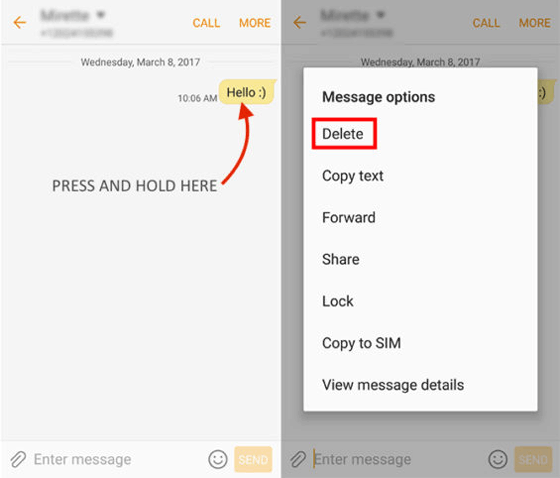 how to delete messages on samsung phone