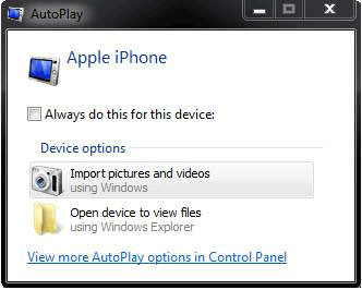 use autoplay to transfer photos from iphone to computer without itunes