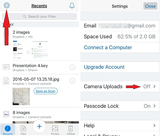 backup iphone to dropbox