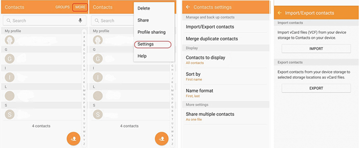 how to export contacts from android to csv files