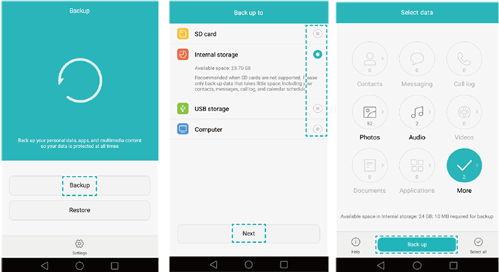 how to backup huawei phone