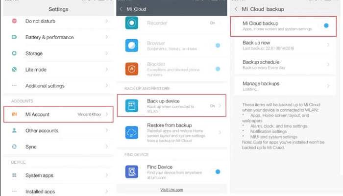 backup xiaomi to pc with mi cloud