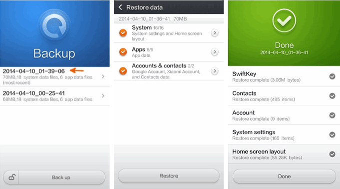 restore xiaomi data from local backup