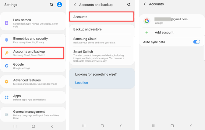 synchronize samsung data to realme via google sync