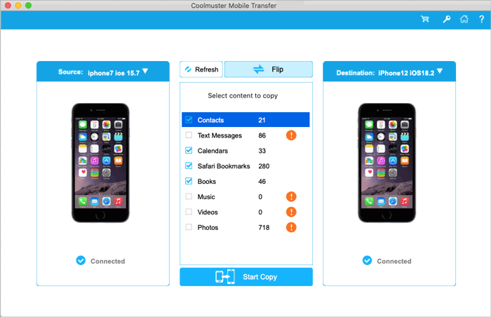 transfer data from ios to ios