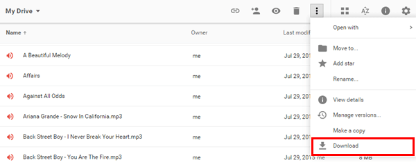 download music from google drive
