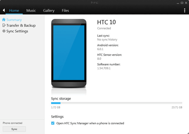 back up htc one m8 to computer with htc sync manager