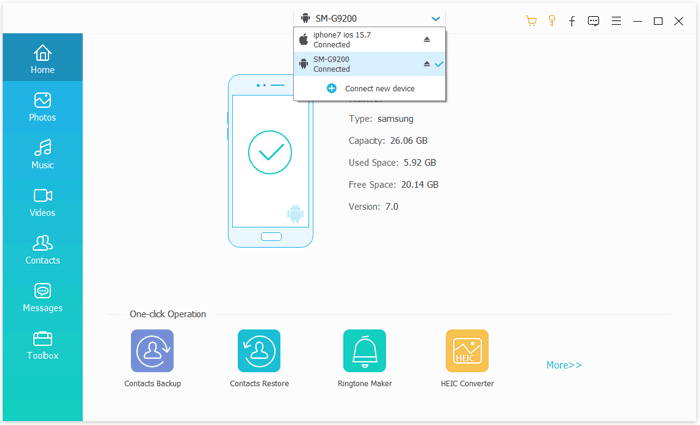 prepare to transfer photos from samsung to iphone with samsung to iphone transfer