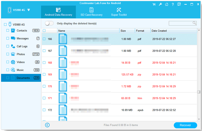 how to recover files from android tablet