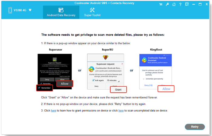 scan data on rooted android phone