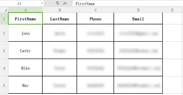open the contacts file after exporting iphone contacts to excel