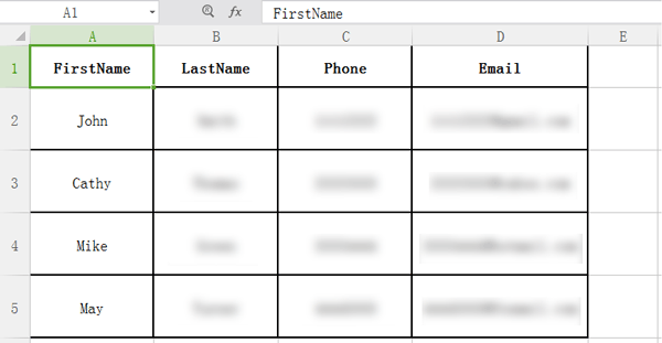 how to create csv contacts before importing