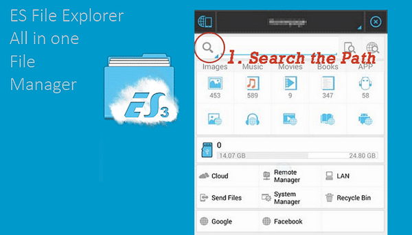 retrieve contacts from sim card with ES File Explorer
