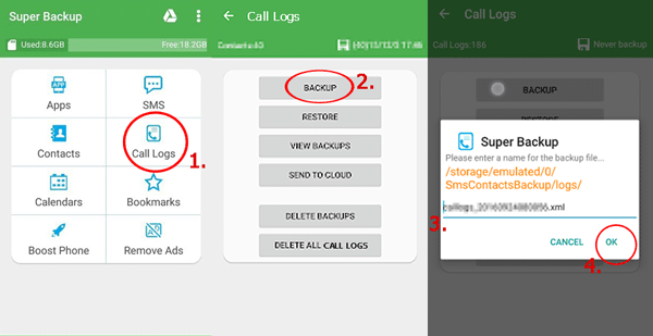 how to backup call log on android with third party tool