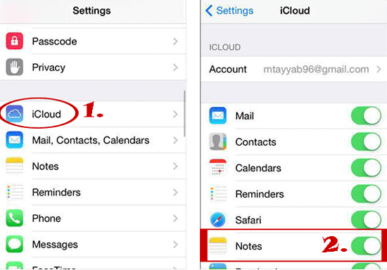 how to back up notes on iphone via icloud