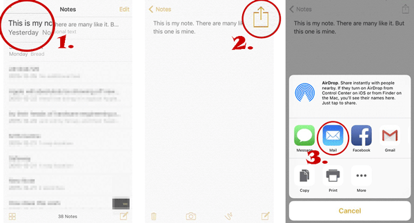 how to sync notes from iphone to mac with mail