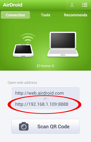 transfer files from android to pc over wifi using airdroid