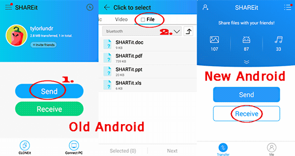 transfer data from android to android with shareit