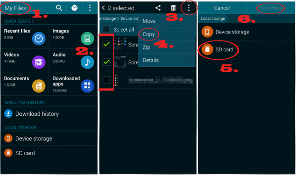 transfer data from android to android via sd card