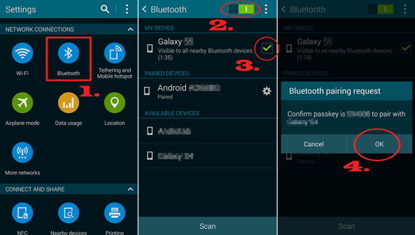 transfer contacts from samsung to huawei via bluetooth