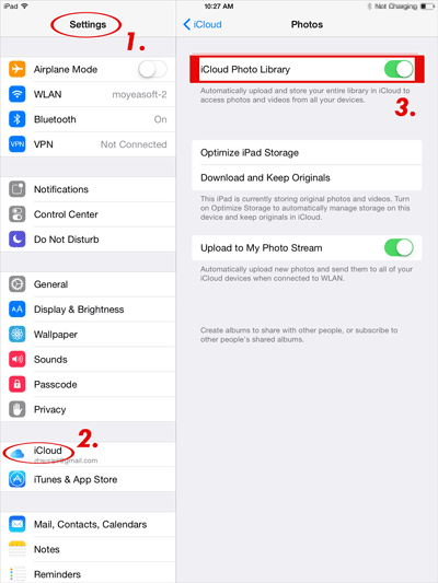 how to get all photos off iphone uisng icloud
