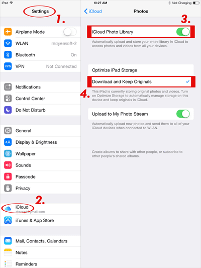 how to transfer photos from ipad to ipad via icloud