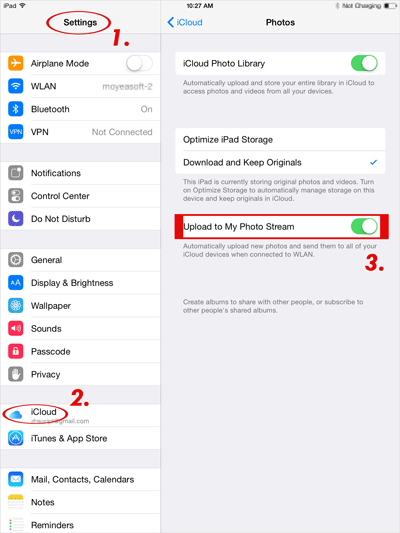 how to transfer photos from ipad to ipad mini via photo strea