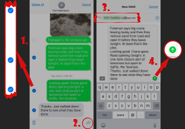 how to get text messages from iphone to computer with email