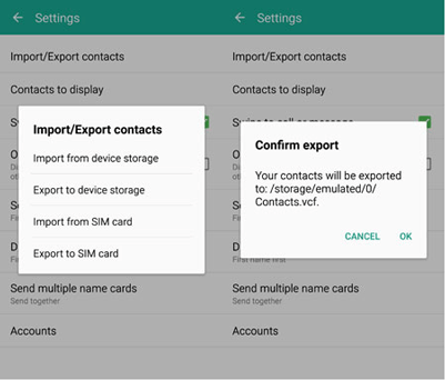 export contacts from samsung as a vcf file
