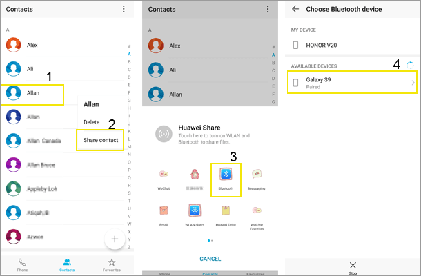 how to transfer sim card data to computer via bluetooth