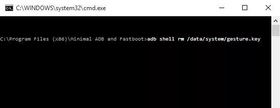 punch in the adb shell rm/data/system/gesture.key command