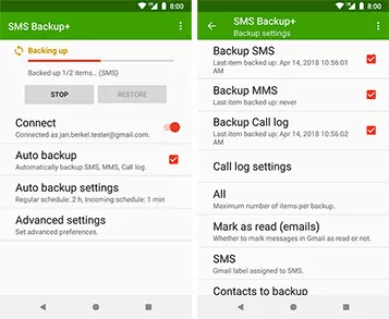 how to print text messages from android with sms back up