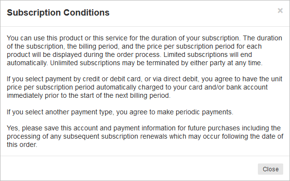 subscription condition