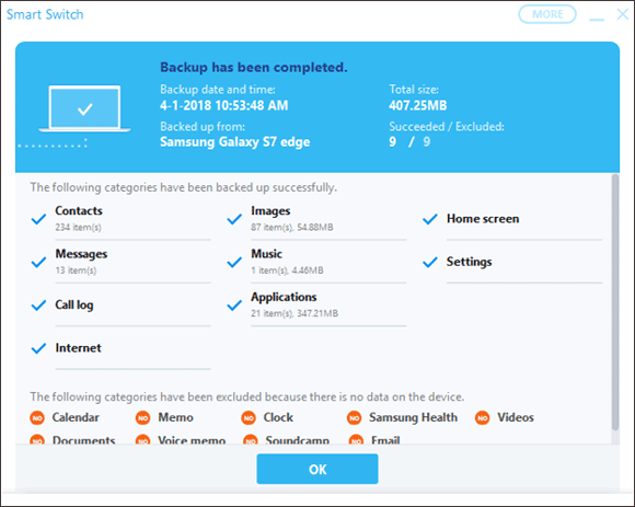 complete samsung transfer files to pc with smart switch