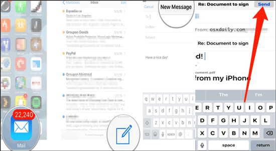 send email to print text messages from iphone