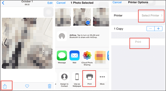 start to print text messages from iphone via screenshot