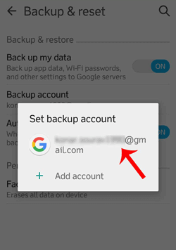 back up android with google account
