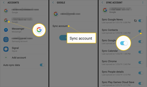 how to conduct huawei data transfer via google sync