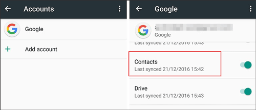 contacts hidden on android