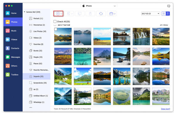 start to transfer photos from mac to iphone