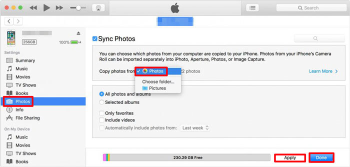 transfer photos from mac to iphone with itunes