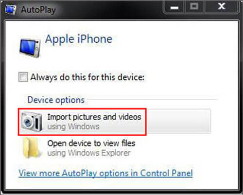 transfer iphone to pc using windows autoplay