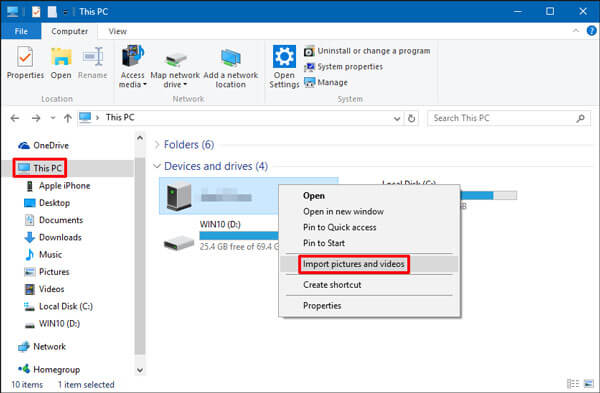 how to transfer photos from sd card to computer with windows explorer